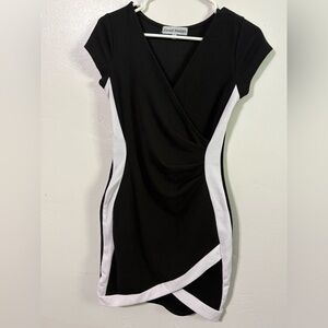 Almost Famous Black and White Asymmetrical Dress